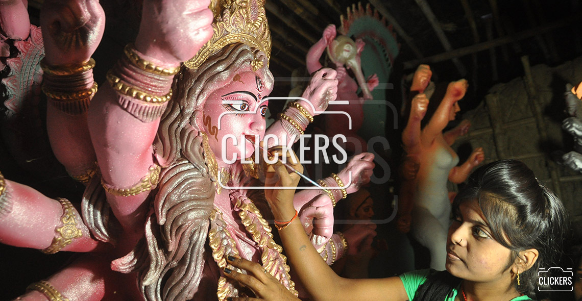 Durga Mata Making Clickers Gorakhpur